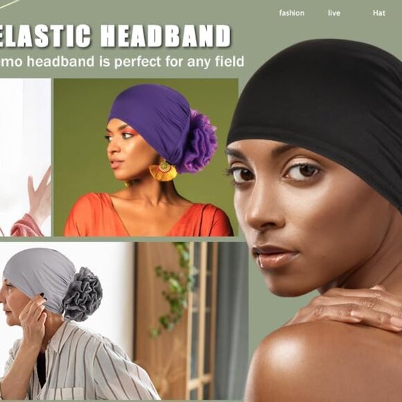 Women Flower Elastic Turban Beanie Head Scarf wrap Chemo Cap hat for Cancer Pati - Picture 4 of 9